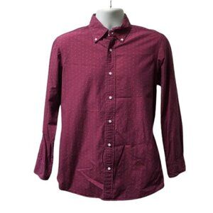 Spier & Mackay Burgundy Speckled Long Sleeve Button Down Shirt